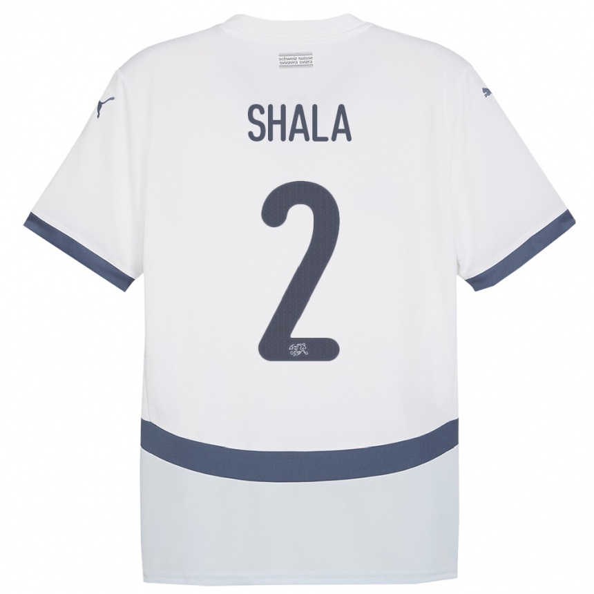 Kids Football Switzerland Besnik Shala #2 White Away Jersey 24-26 T-Shirt