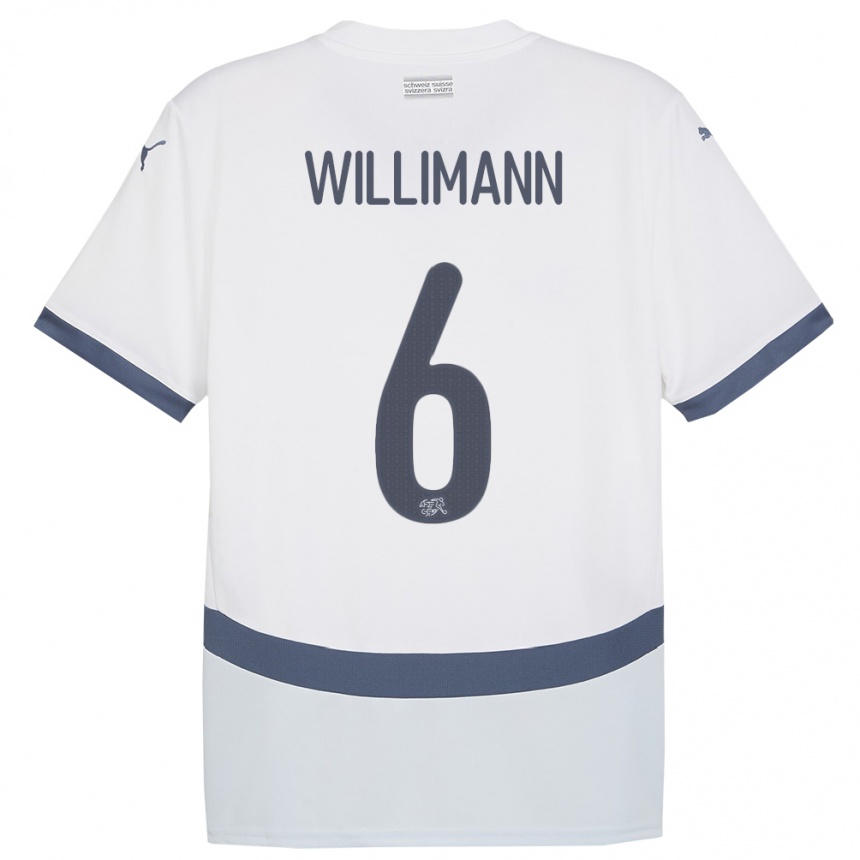 Kids Football Switzerland Mauricio Willimann #6 White Away Jersey 24-26 T-Shirt