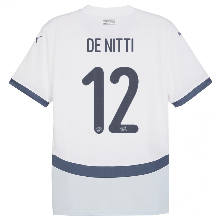 Kids Football Switzerland Gianni De Nitti #12 White Away Jersey 24-26 T-Shirt