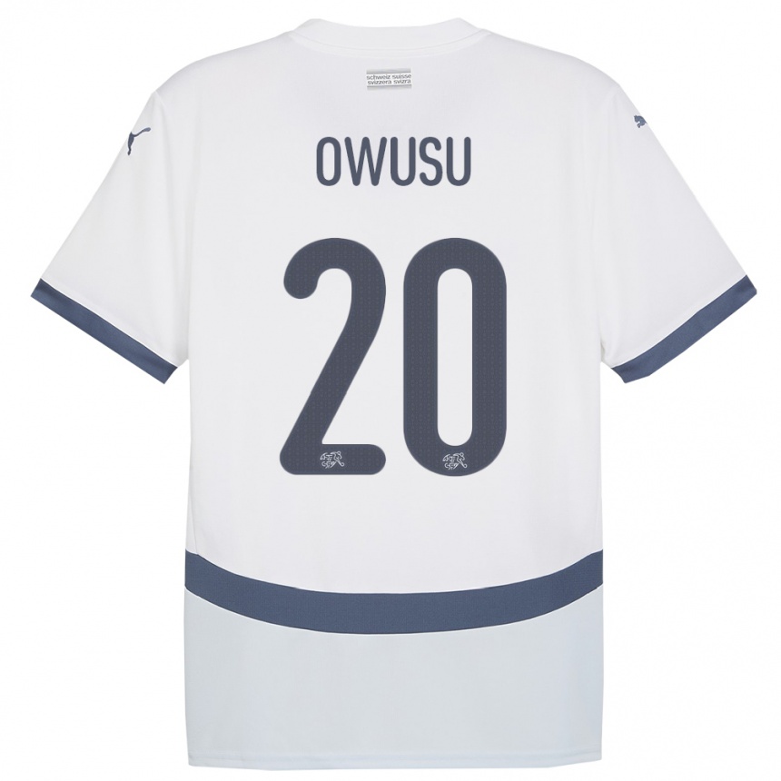 Kids Football Switzerland Tyron Owusu #20 White Away Jersey 24-26 T-Shirt