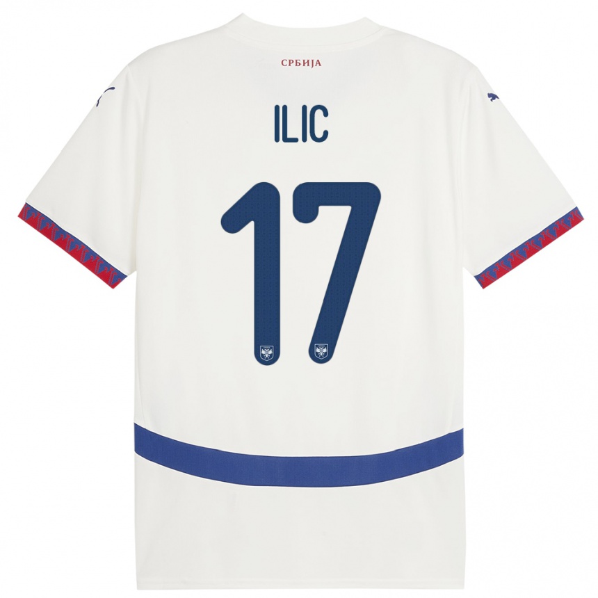 Kids Football Serbia Ivan Ilic #17 White Away Jersey 24-26 T-Shirt