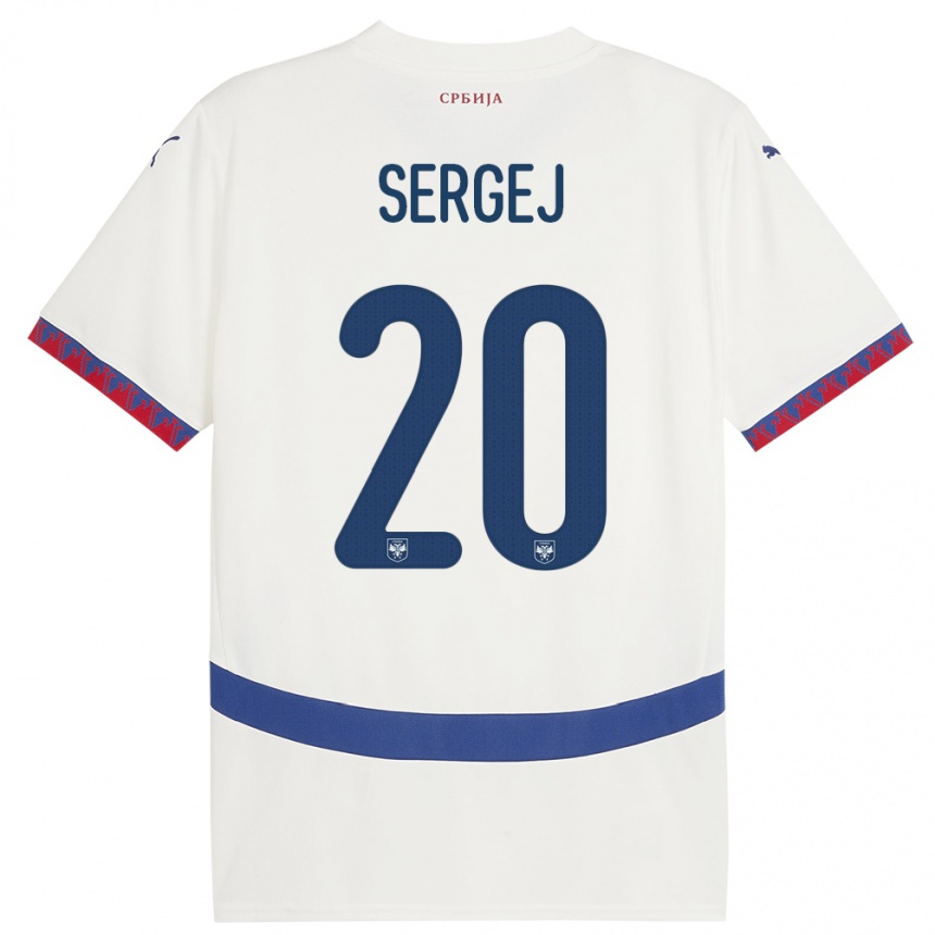 Kids Football Serbia Sergej Milinkovic-Savic #20 White Away Jersey 24-26 T-Shirt