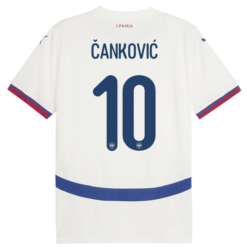 Kids Football Serbia Jelena Cankovic #10 White Away Jersey 24-26 T-Shirt