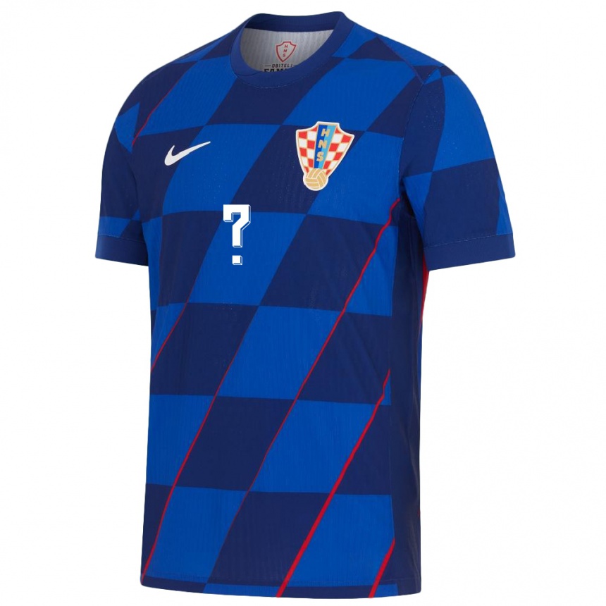 Kids Football Croatia Your Name #0 Blue Away Jersey 24-26 T-Shirt