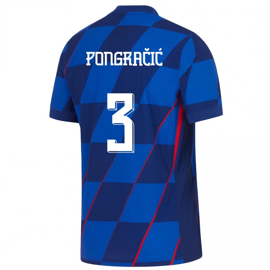 Kids Football Croatia Marin Pongracic #3 Blue Away Jersey 24-26 T-Shirt