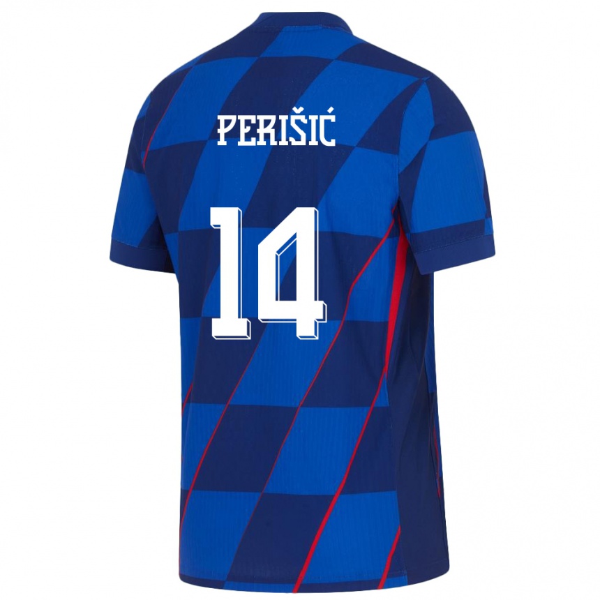 Kids Football Croatia Ivan Perisic #14 Blue Away Jersey 24-26 T-Shirt