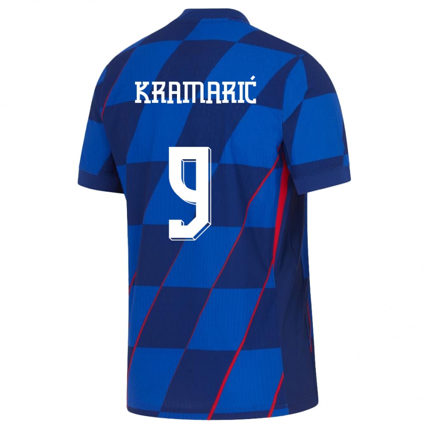 Kids Football Croatia Andrej Kramaric #9 Blue Away Jersey 24-26 T-Shirt