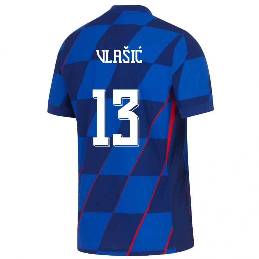 Kids Football Croatia Nikola Vlasic #13 Blue Away Jersey 24-26 T-Shirt