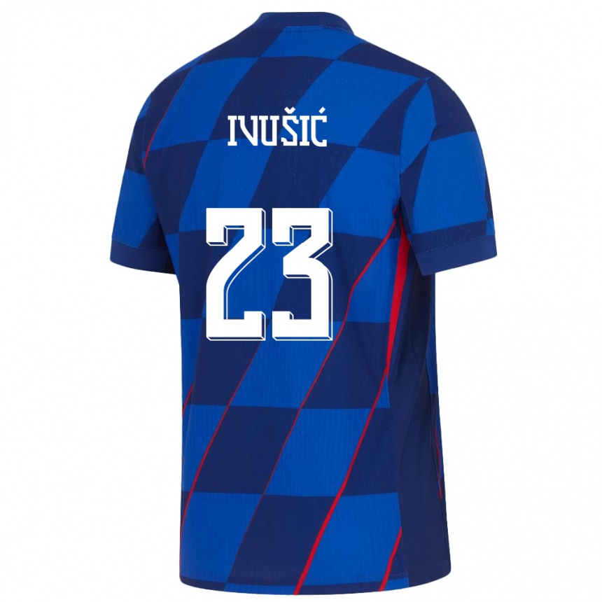 Kids Football Croatia Ivica Ivusic #23 Blue Away Jersey 24-26 T-Shirt