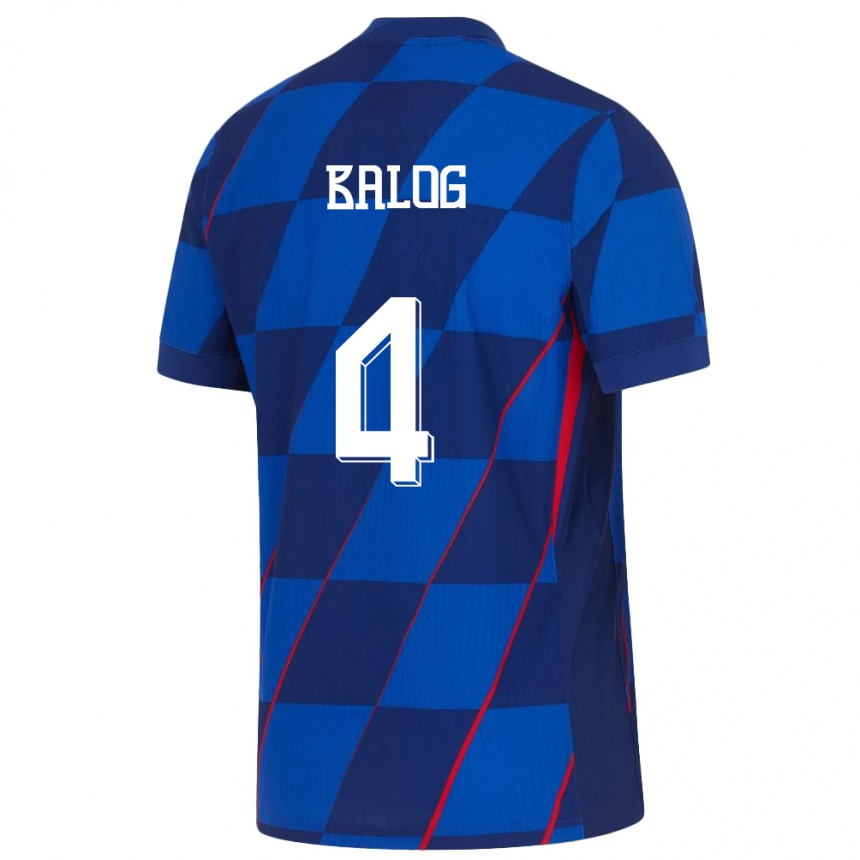 Kids Football Croatia Leonarda Balog #4 Blue Away Jersey 24-26 T-Shirt