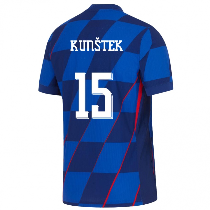 Kids Football Croatia Maria Kunstek #15 Blue Away Jersey 24-26 T-Shirt