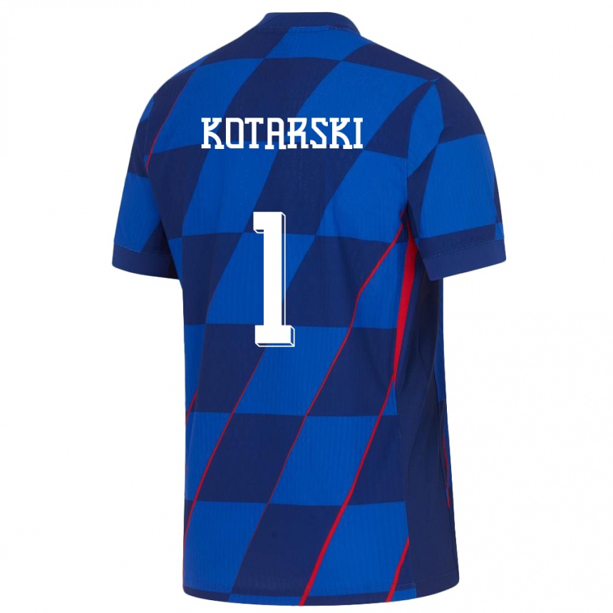 Kids Football Croatia Dominik Kotarski #1 Blue Away Jersey 24-26 T-Shirt