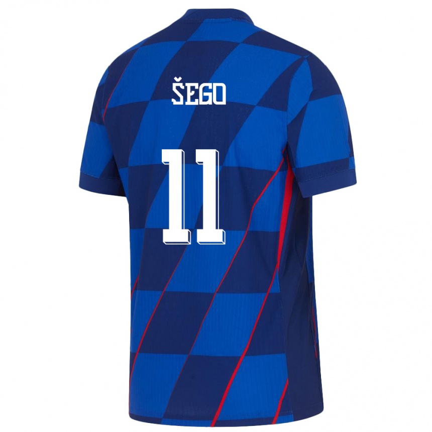 Kids Football Croatia Michele Sego #11 Blue Away Jersey 24-26 T-Shirt