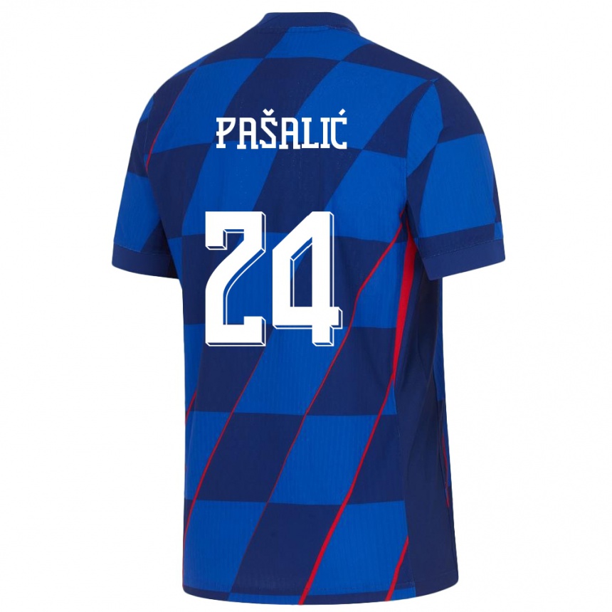 Kids Football Croatia Marco Pasalic #24 Blue Away Jersey 24-26 T-Shirt