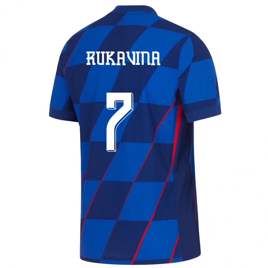 Kids Football Croatia Gabriel Rukavina #7 Blue Away Jersey 24-26 T-Shirt