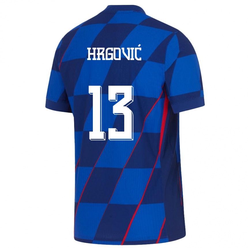 Kids Football Croatia Simun Hrgovic #13 Blue Away Jersey 24-26 T-Shirt