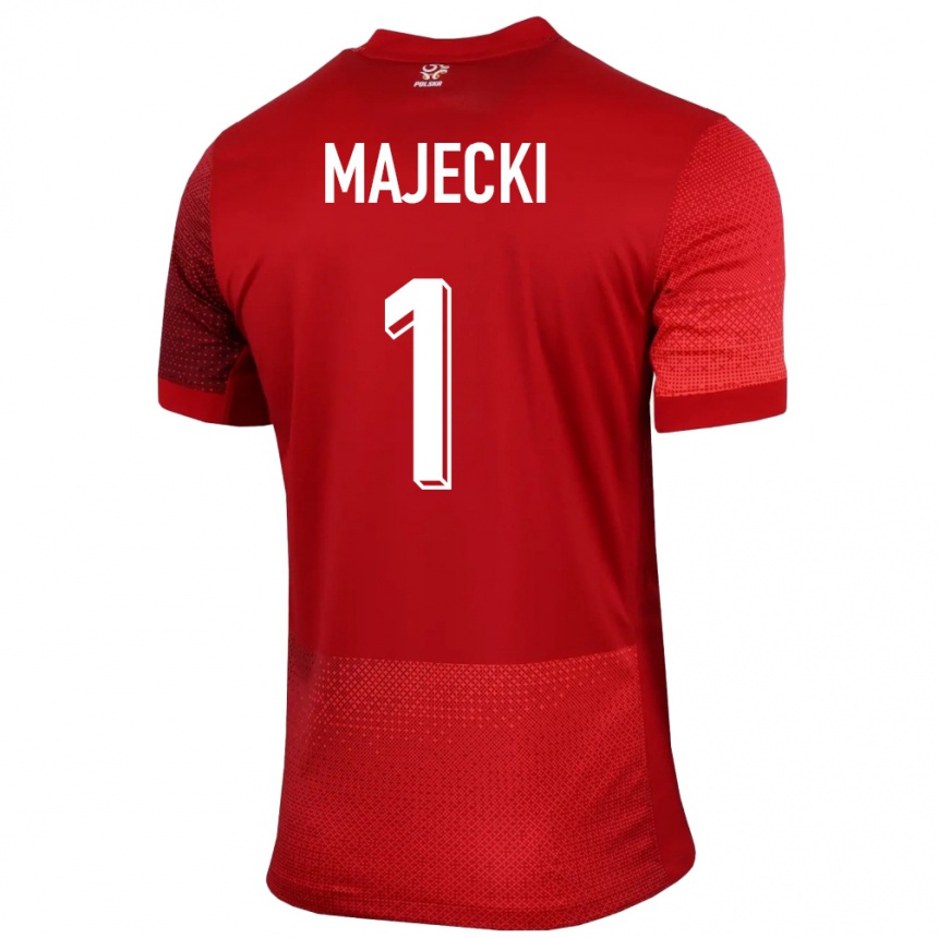 Kids Football Poland Radoslaw Majecki #1 Red Away Jersey 24-26 T-Shirt