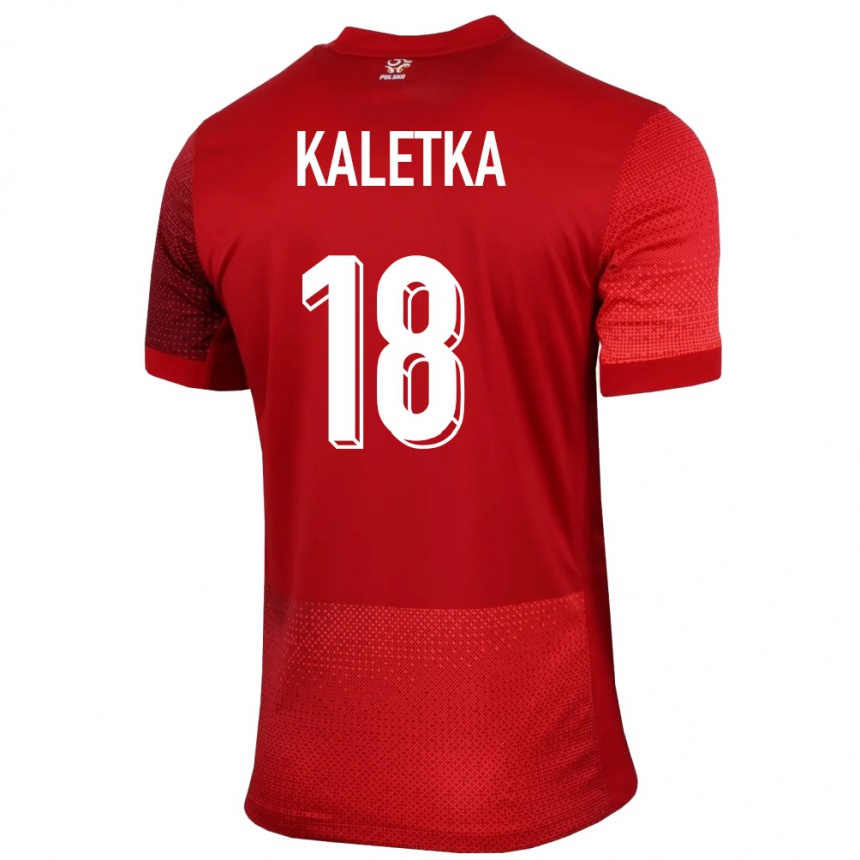 Kids Football Poland Nikol Kaletka #18 Red Away Jersey 24-26 T-Shirt