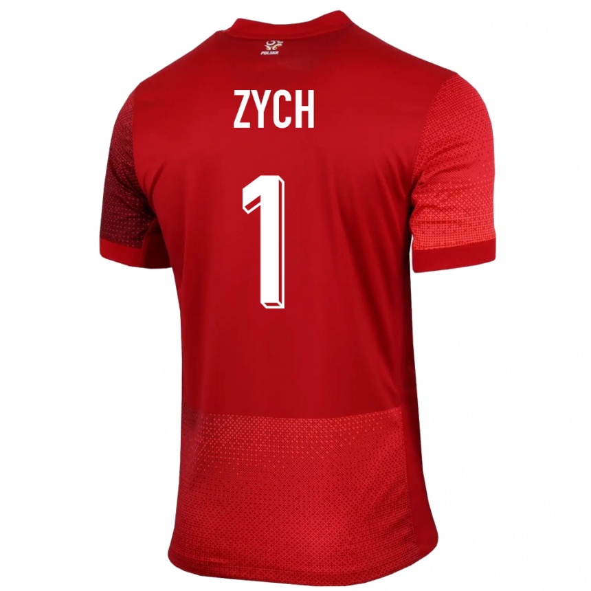 Kids Football Poland Oliwier Zych #1 Red Away Jersey 24-26 T-Shirt