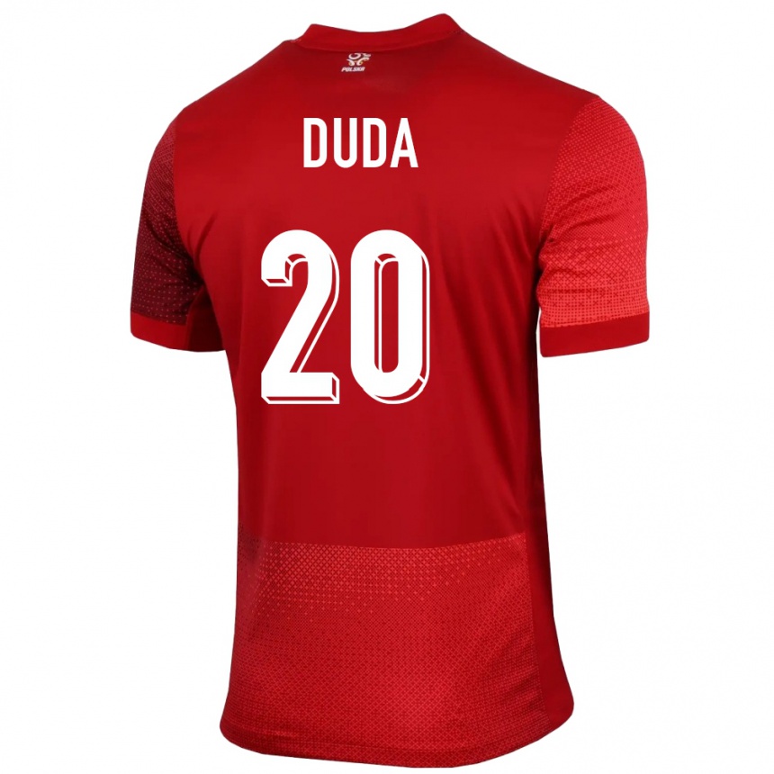 Kids Football Poland Kacper Duda #20 Red Away Jersey 24-26 T-Shirt