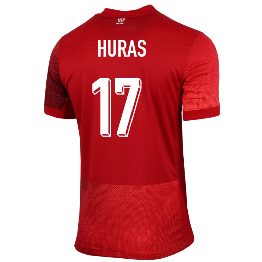 Kids Football Poland Mike Huras #17 Red Away Jersey 24-26 T-Shirt