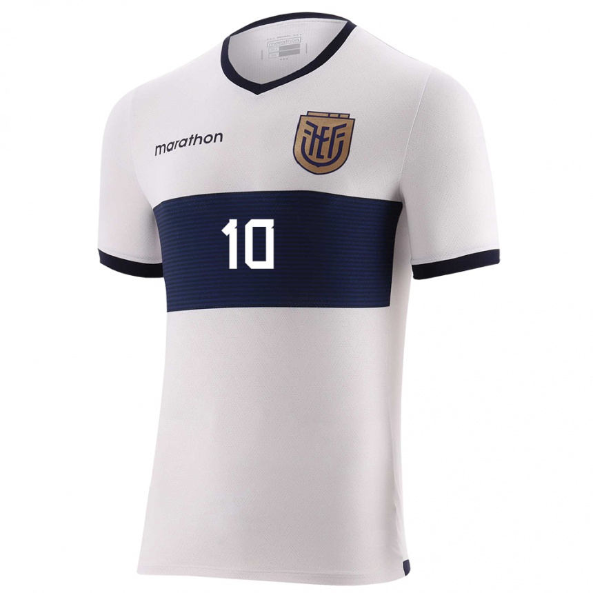 Kids Football Ecuador Jose Klinger #10 White Away Jersey 24-26 T-Shirt