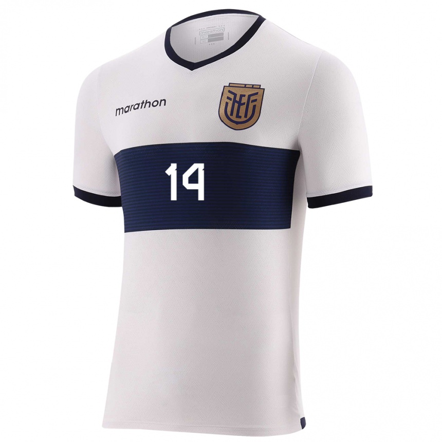 Kids Football Ecuador Xavier Arreaga #14 White Away Jersey 24-26 T-Shirt