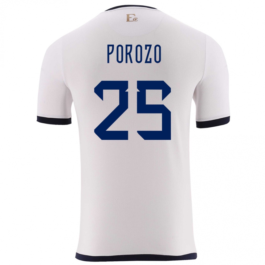 Kids Football Ecuador Jackson Porozo #25 White Away Jersey 24-26 T-Shirt