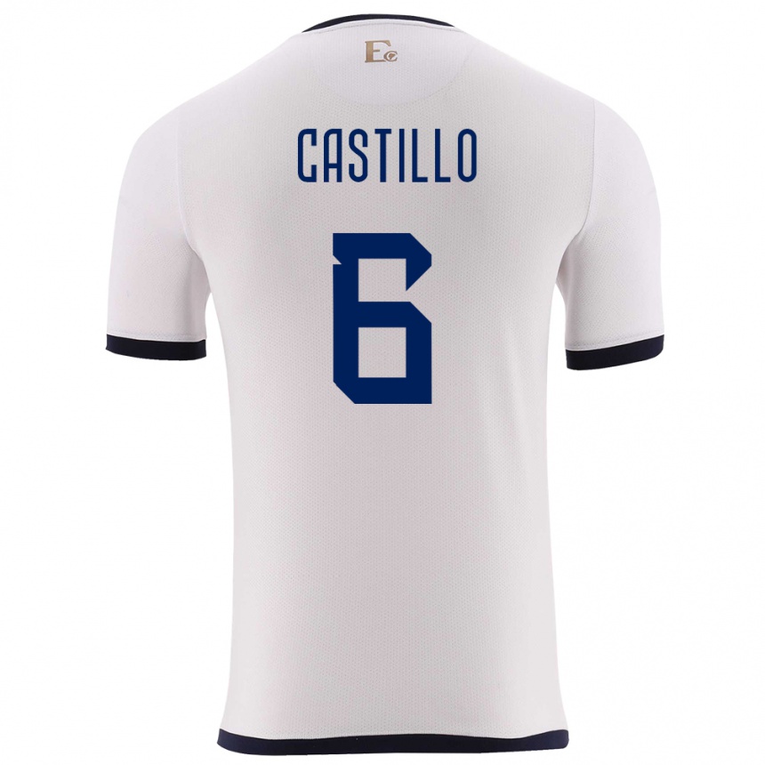 Kids Football Ecuador Byron Castillo #6 White Away Jersey 24-26 T-Shirt