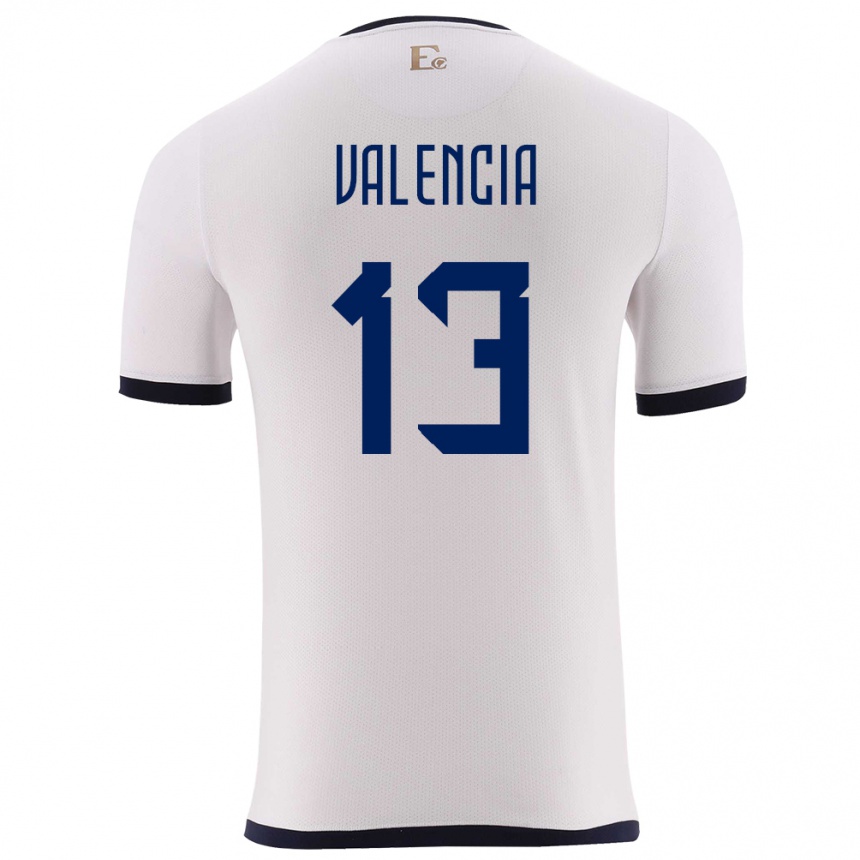 Kids Football Ecuador Enner Valencia #13 White Away Jersey 24-26 T-Shirt