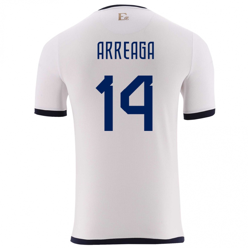 Kids Football Ecuador Xavier Arreaga #14 White Away Jersey 24-26 T-Shirt