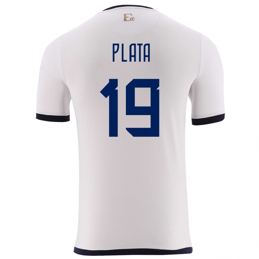 Kids Football Ecuador Gonzalo Plata #19 White Away Jersey 24-26 T-Shirt