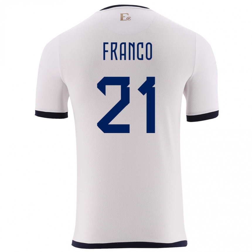 Kids Football Ecuador Alan Franco #21 White Away Jersey 24-26 T-Shirt