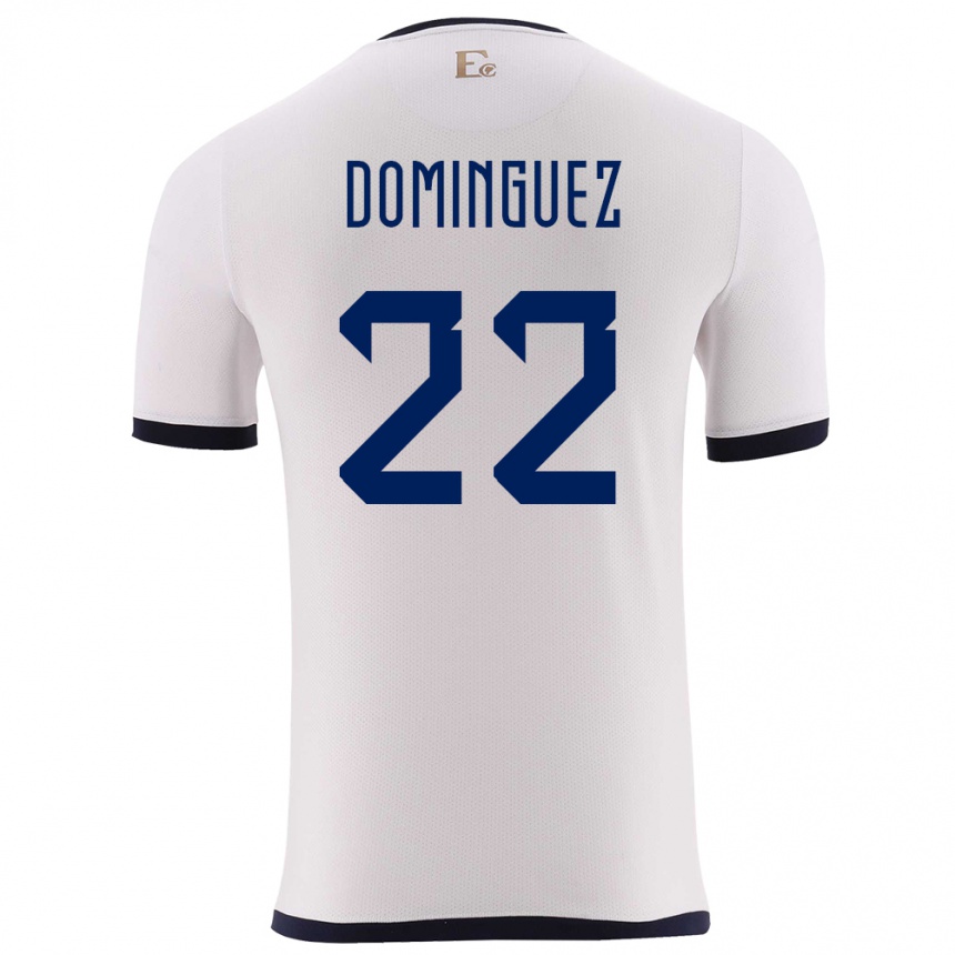 Kids Football Ecuador Alexander Dominguez #22 White Away Jersey 24-26 T-Shirt