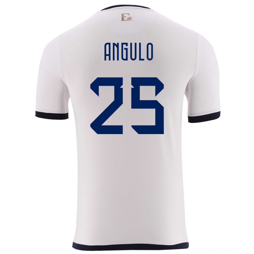 Kids Football Ecuador Nilson Angulo #25 White Away Jersey 24-26 T-Shirt
