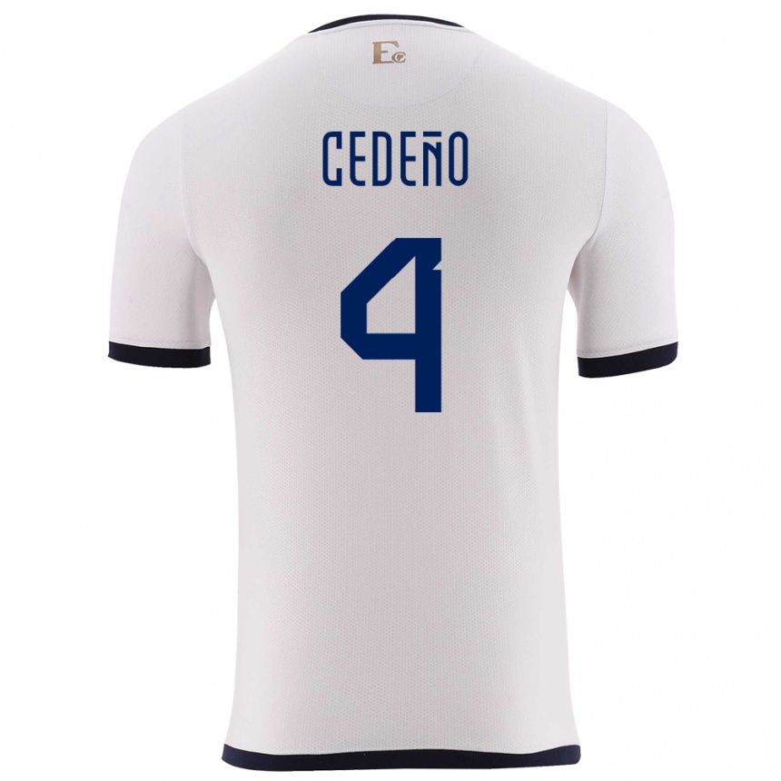 Kids Football Ecuador Stefany Cedeno #4 White Away Jersey 24-26 T-Shirt