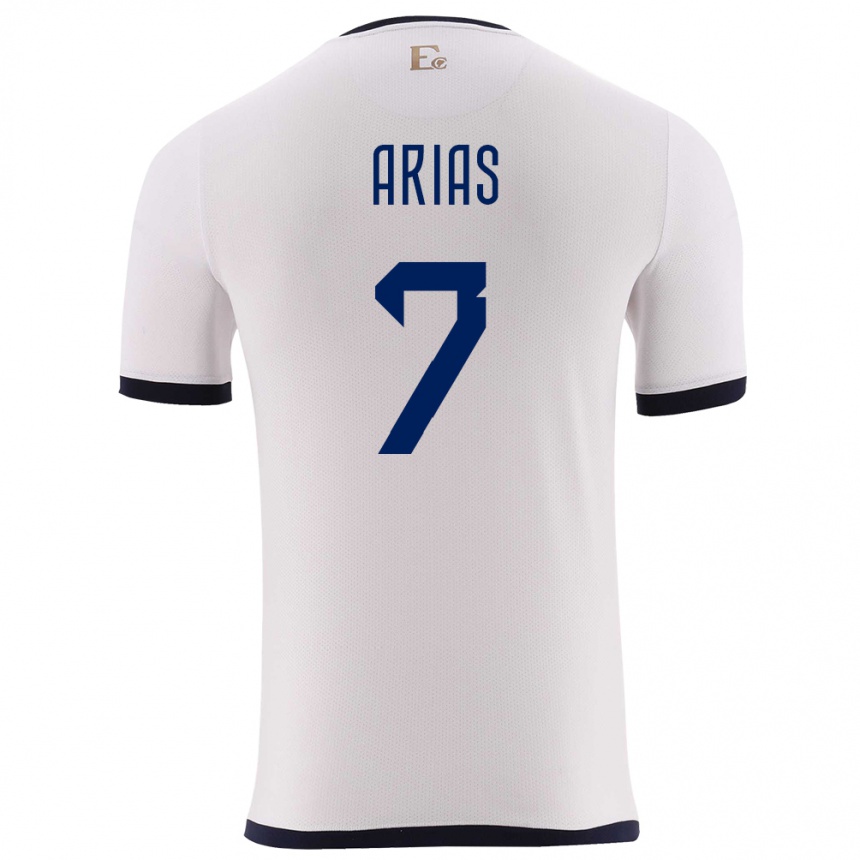 Kids Football Ecuador Emily Arias #7 White Away Jersey 24-26 T-Shirt