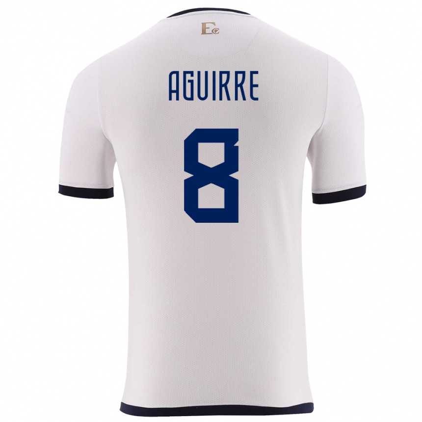 Kids Football Ecuador Marthina Aguirre #8 White Away Jersey 24-26 T-Shirt