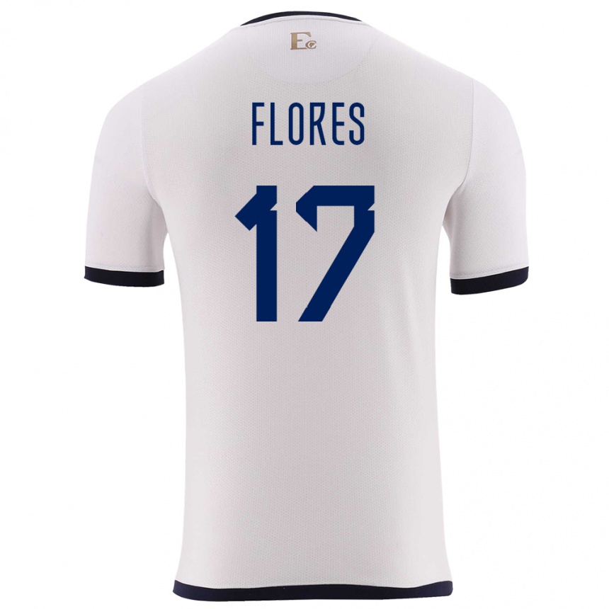 Kids Football Ecuador Karen Flores #17 White Away Jersey 24-26 T-Shirt