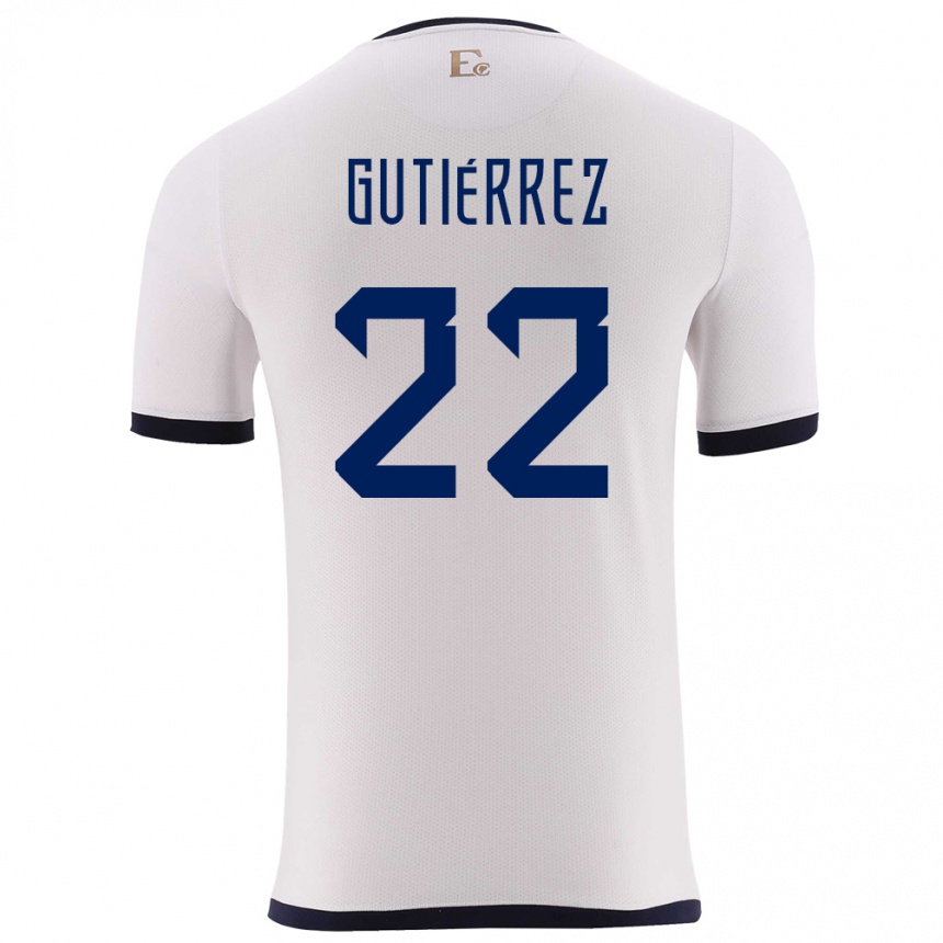 Kids Football Ecuador Melanie Gutierrez #22 White Away Jersey 24-26 T-Shirt