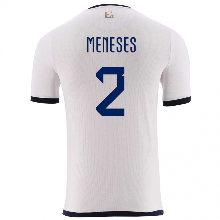 Kids Football Ecuador Randy Meneses #2 White Away Jersey 24-26 T-Shirt