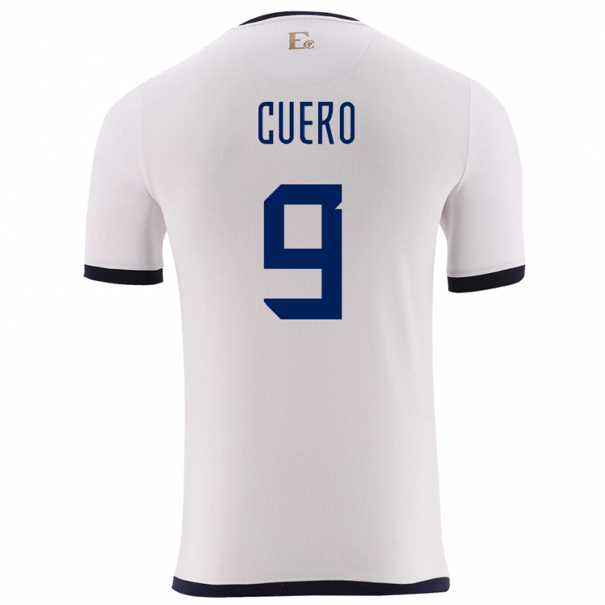 Kids Football Ecuador Justin Cuero #9 White Away Jersey 24-26 T-Shirt