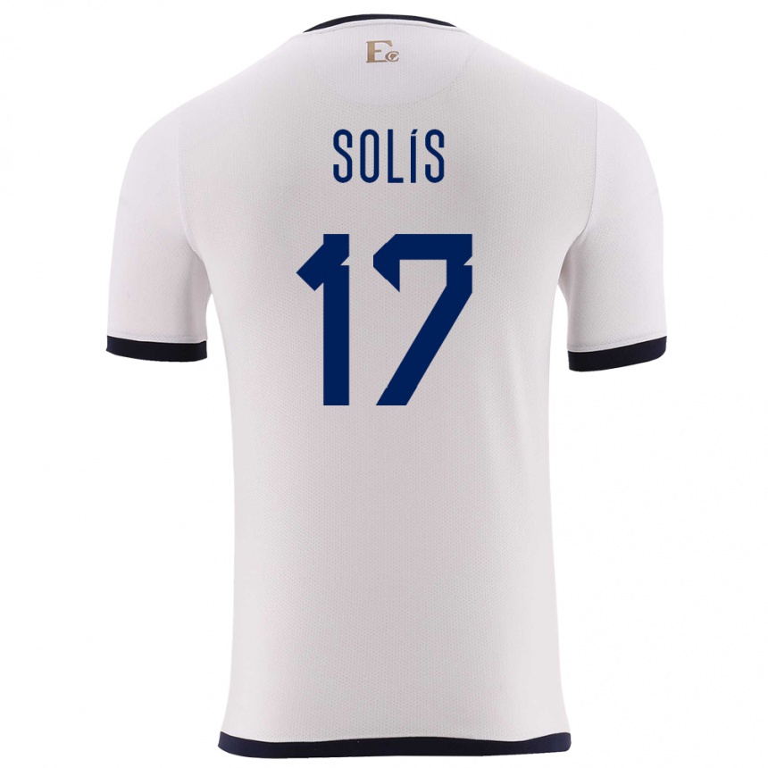 Kids Football Ecuador Mathias Solis #17 White Away Jersey 24-26 T-Shirt