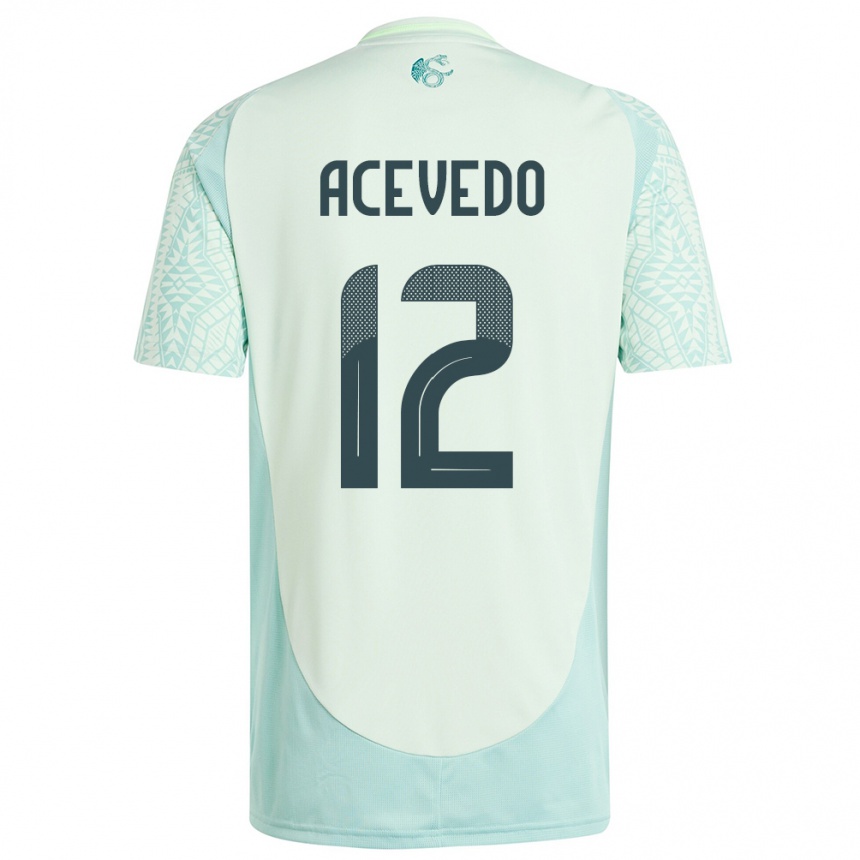 Kids Football Mexico Carlos Acevedo #12 Linen Green Away Jersey 24-26 T-Shirt