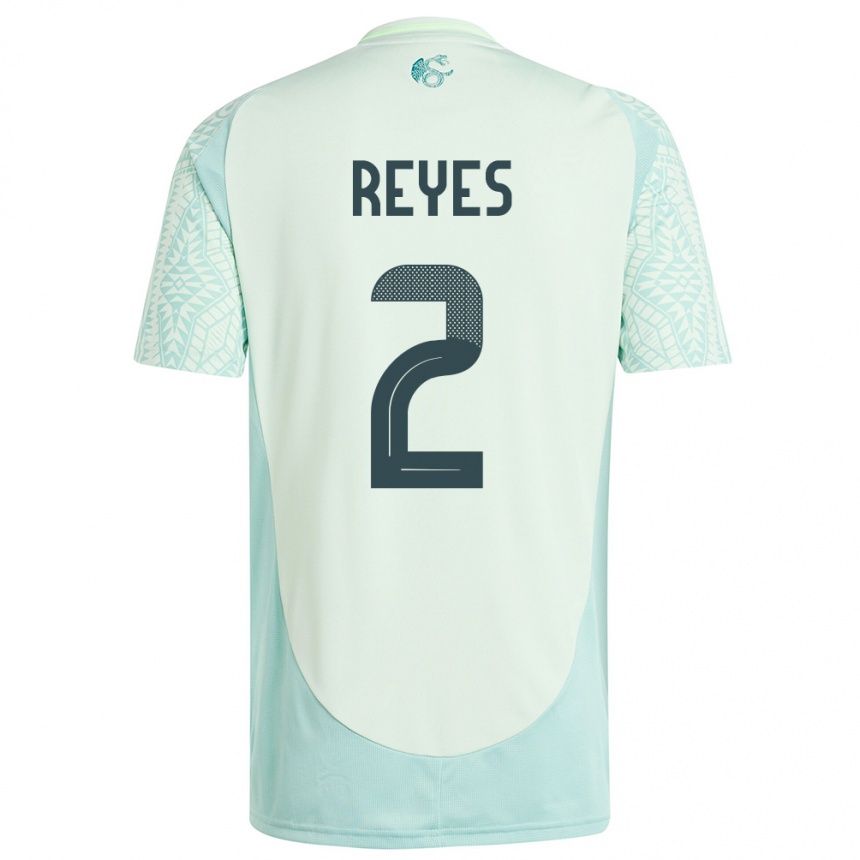 Kids Football Mexico Luis Reyes #2 Linen Green Away Jersey 24-26 T-Shirt