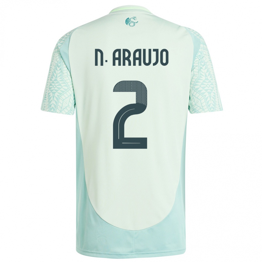 Kids Football Mexico Nestor Araujo #2 Linen Green Away Jersey 24-26 T-Shirt