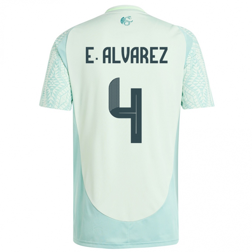 Kids Football Mexico Edson Alvarez #4 Linen Green Away Jersey 24-26 T-Shirt