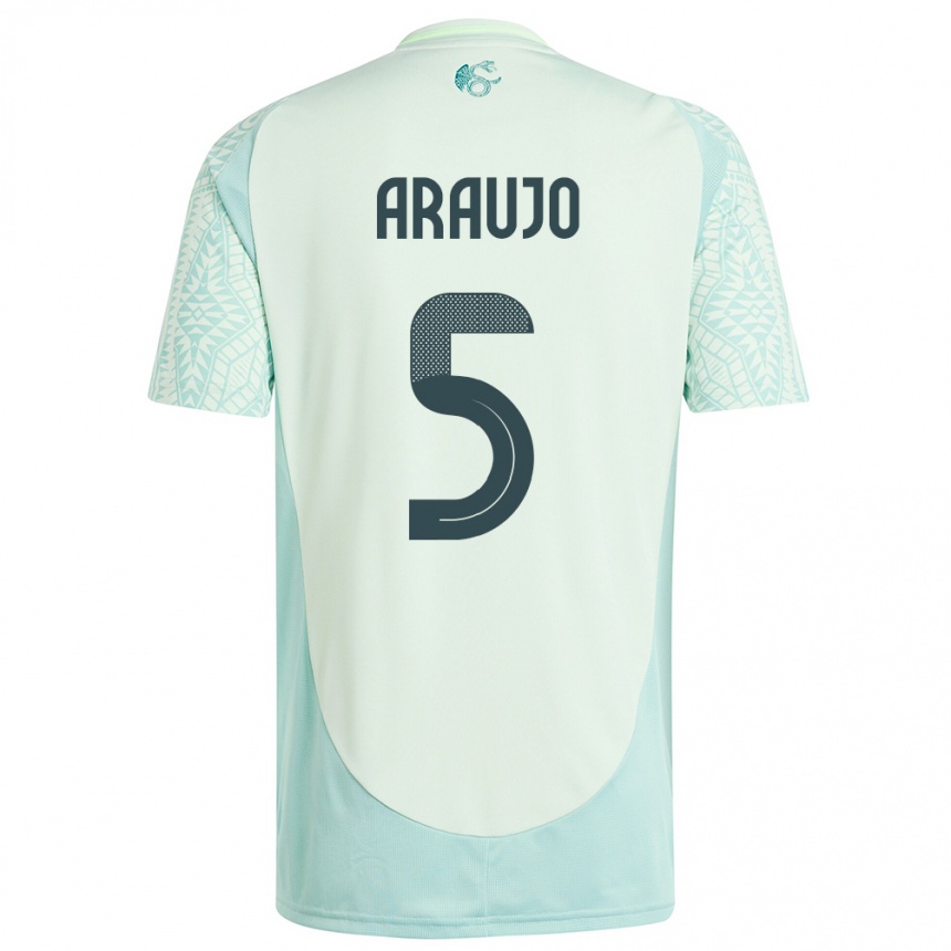 Kids Football Mexico Julian Araujo #5 Linen Green Away Jersey 24-26 T-Shirt