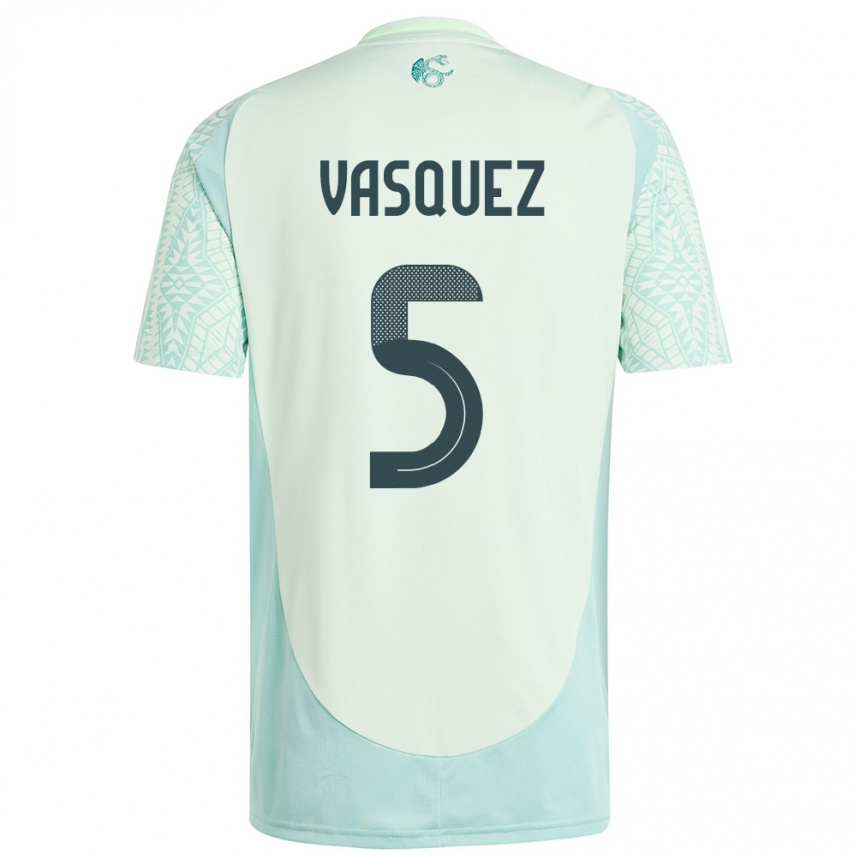 Kids Football Mexico Johan Vasquez #5 Linen Green Away Jersey 24-26 T-Shirt