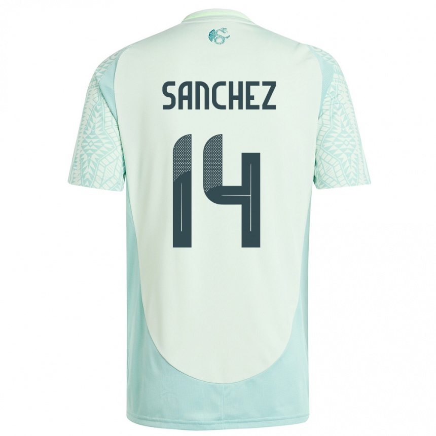 Kids Football Mexico Erick Sanchez #14 Linen Green Away Jersey 24-26 T-Shirt